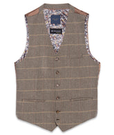 Green Herringbone Check Waistcoat